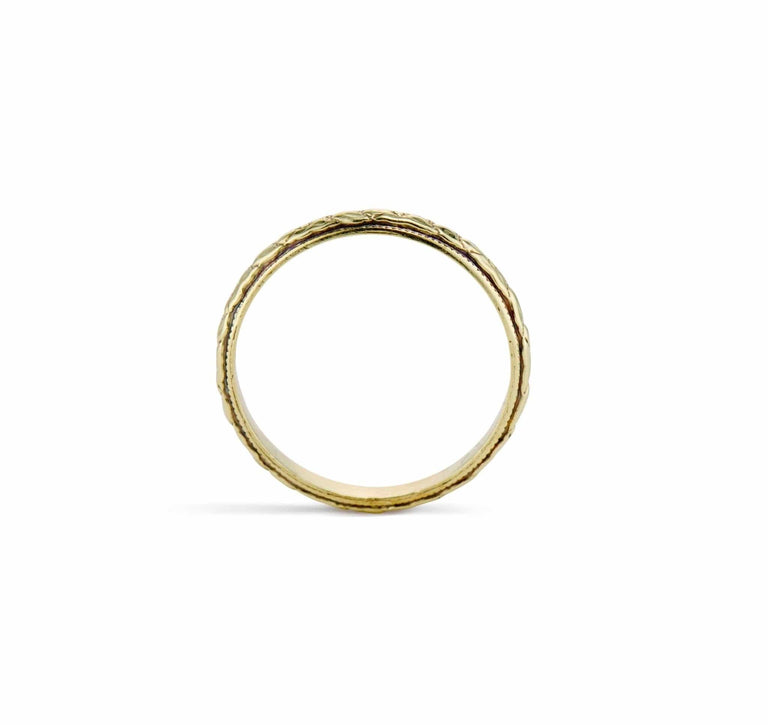 Werner 1920s Forget-Me-Not Gold Wedding Band