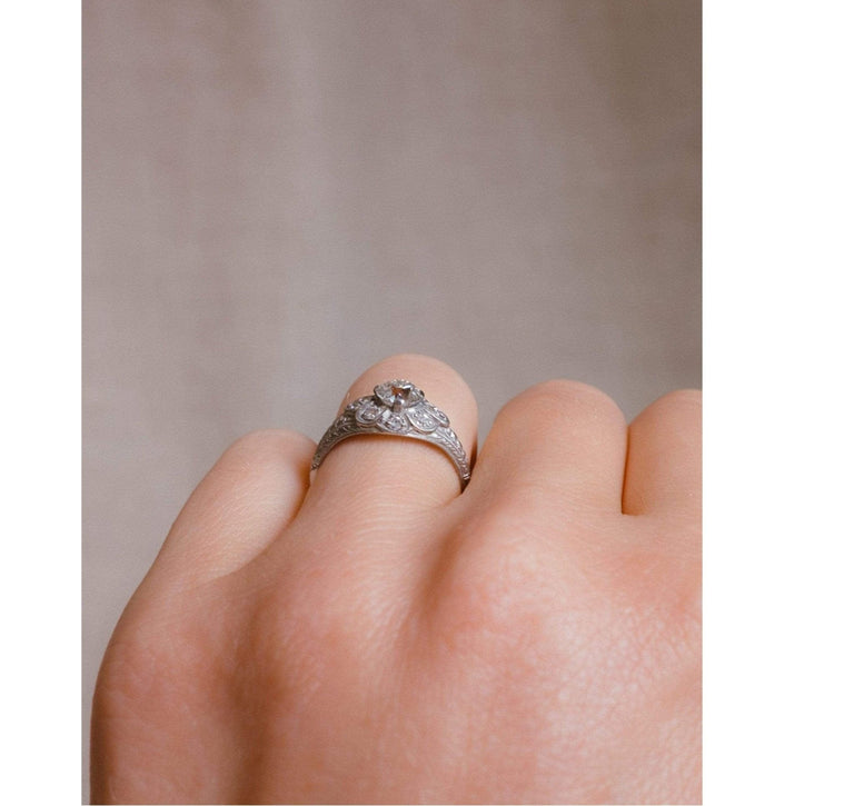 William Wise & Son .72 Carat Old European Cut Diamond Ring