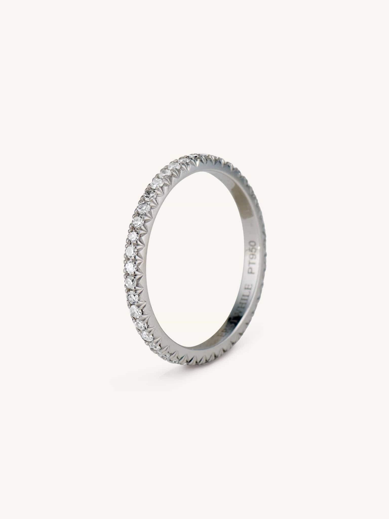 Zephyr Antique Inspired Micro Pavé Platinum Eternity Wedding Band