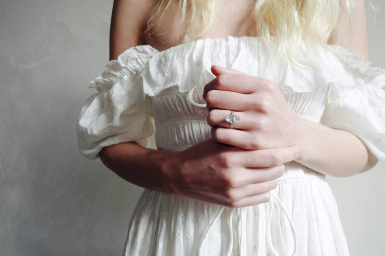 2.12 CARAT MARQUISE-CUT EDWARDIAN DIAMOND ENGAGEMENT RING