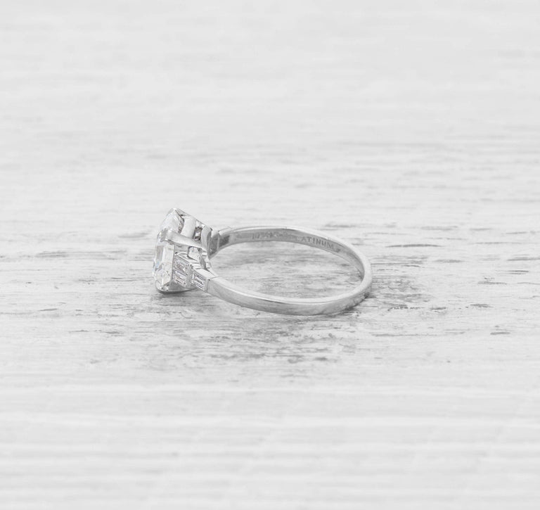 2.25 CARAT ART DECO ASSCHER-CUT DIAMOND ENGAGEMENT RING