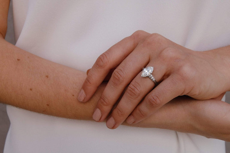 3.02 CARAT EDWARDIAN MARQUISE DIAMOND ENGAGEMENT RING