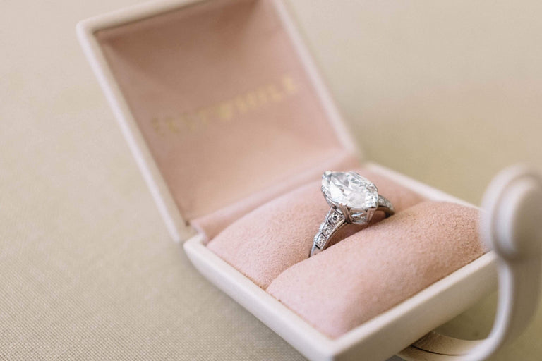 3.02 CARAT EDWARDIAN MARQUISE DIAMOND ENGAGEMENT RING