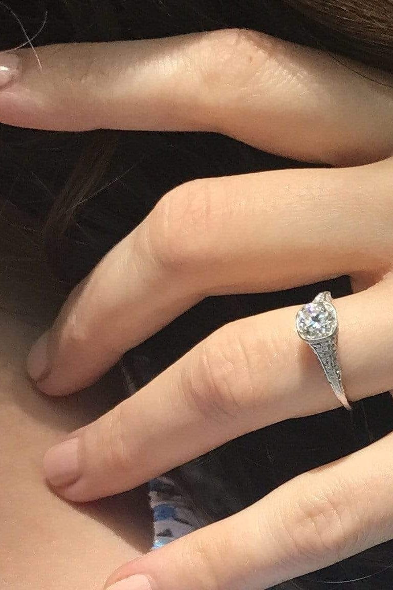 .74 Carat Edwardian Diamond Engagement Ring