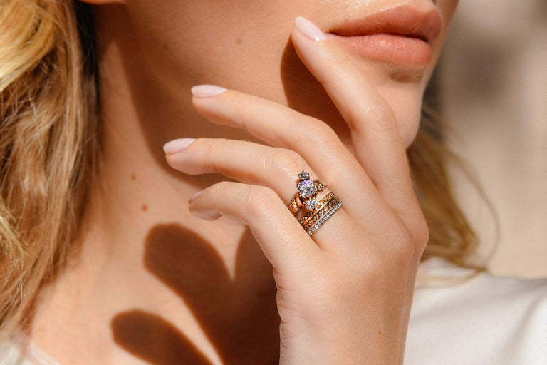 Allsop Bros. Victorian Three-Stone .90 Carat Old Mine Cushion Diamond Ring, America