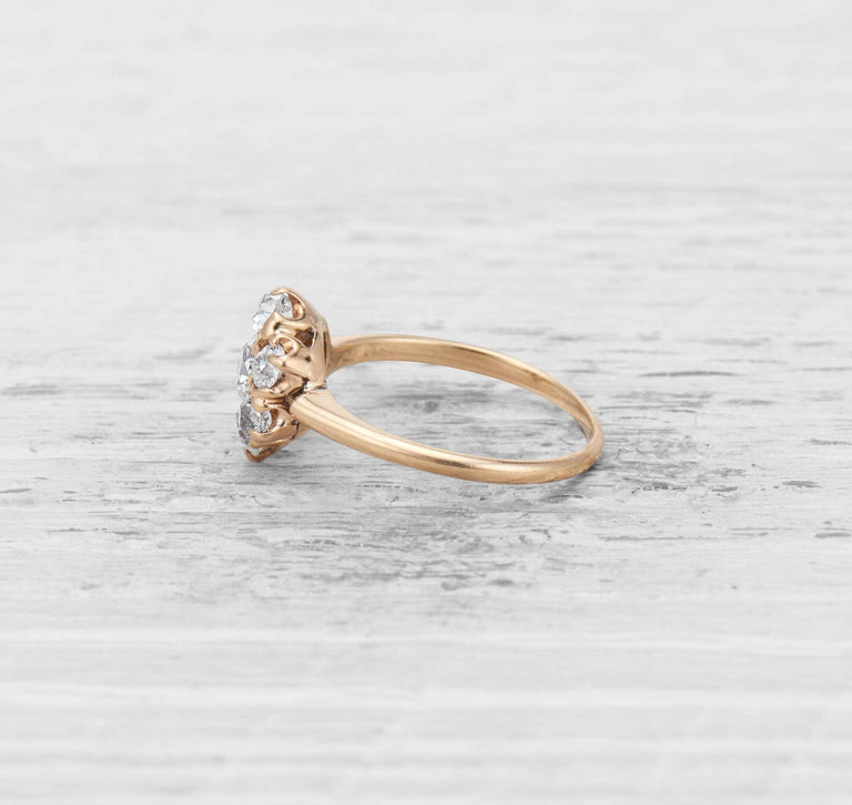 ANTIQUE DIAMOND CLUSTER ENGAGEMENT RING