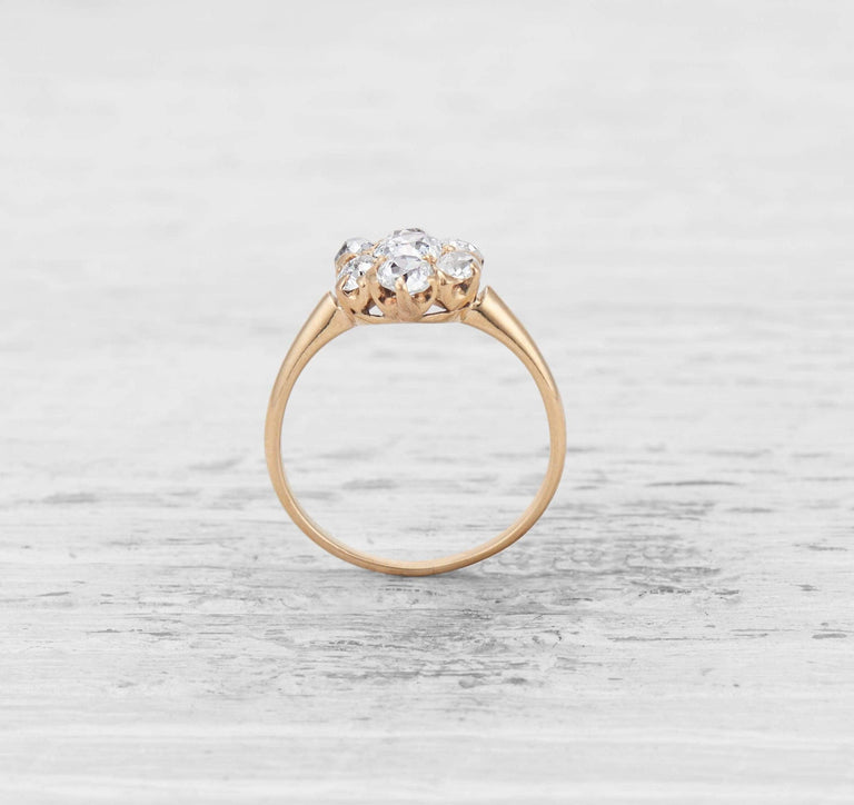 ANTIQUE DIAMOND CLUSTER ENGAGEMENT RING