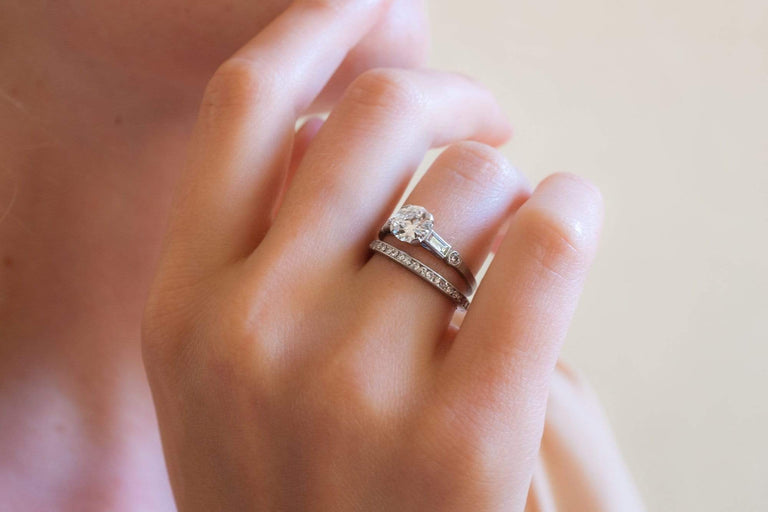 Art Deco 1.05 Carat Old European Cut Diamond Ring