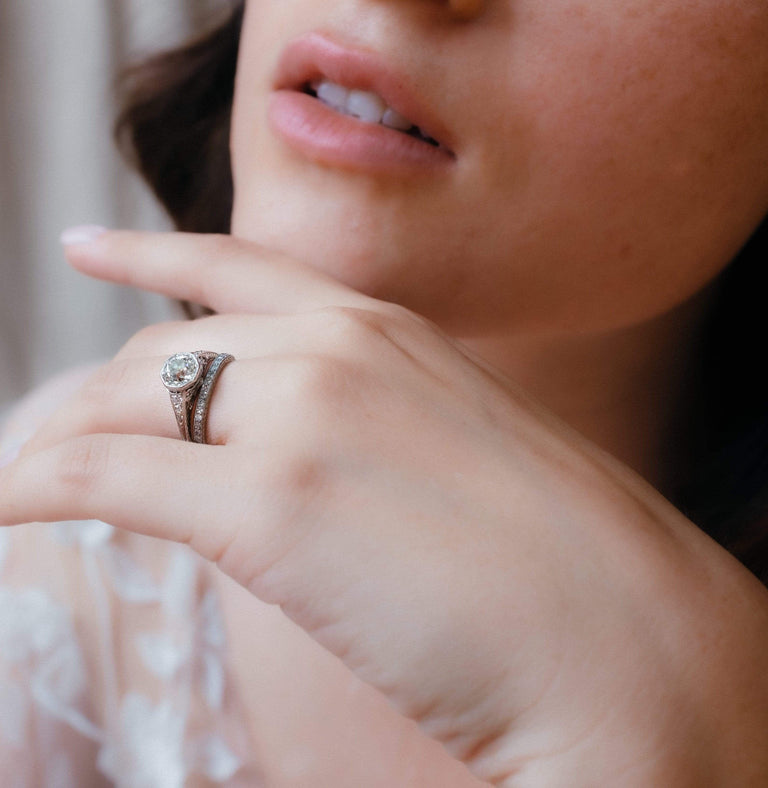 Art Deco 1.10 Carat Old European Cut Diamond Solitaire Engagement Ring