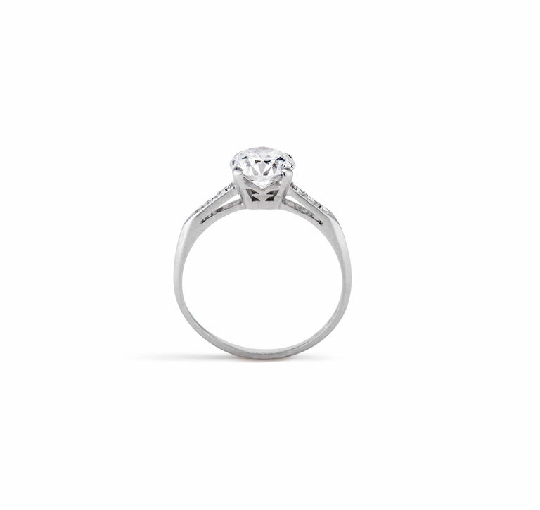 Art Deco 1.18 Carat Transitional Diamond and Platinum Solitaire Engagement Ring