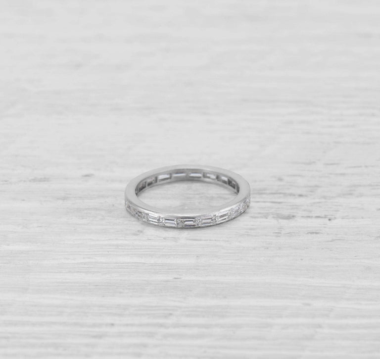 ART DECO DIAMOND AND PLATINUM ETERNITY BAND