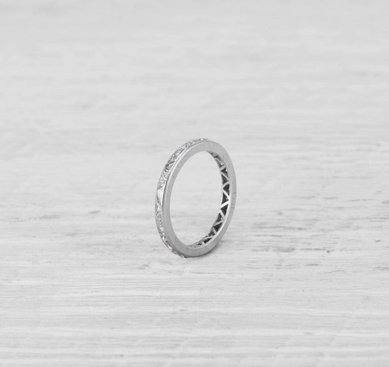 ART DECO DIAMOND ETERNITY BAND RING SIZE 5.5