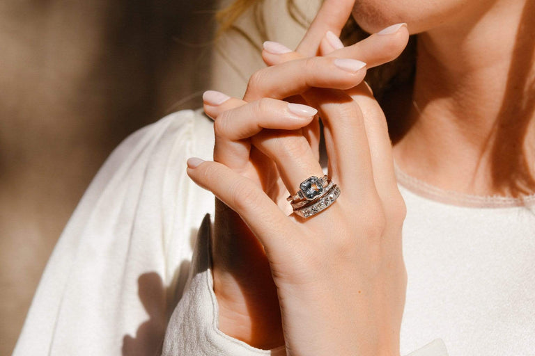 Art Moderne Asscher Aquamarine & Diamond Ring