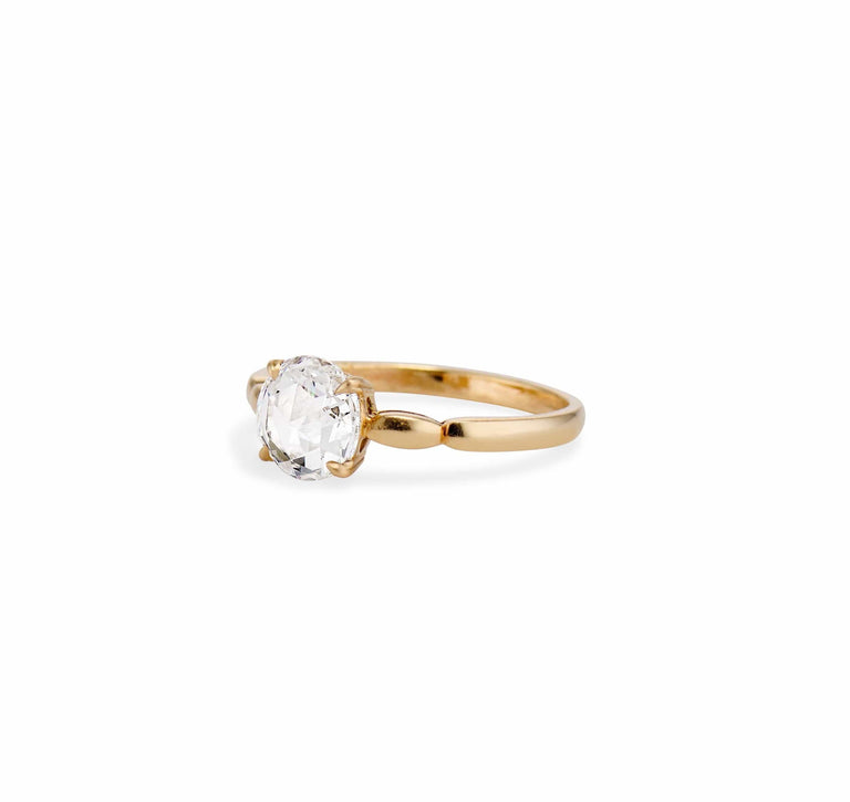 Early Art Deco 1.01 Carat Rose Cut Solitaire Engagement Ring