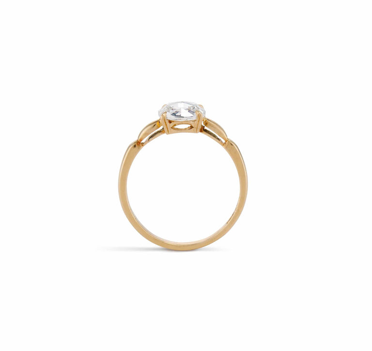 Early Art Deco 1.01 Carat Rose Cut Solitaire Engagement Ring
