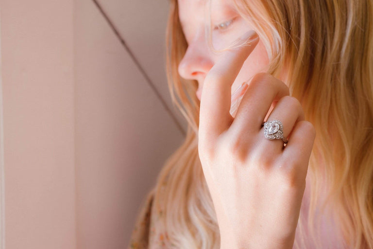 EDWARDIAN PEAR-SHAPED DIAMOND ENGAGEMENT RING