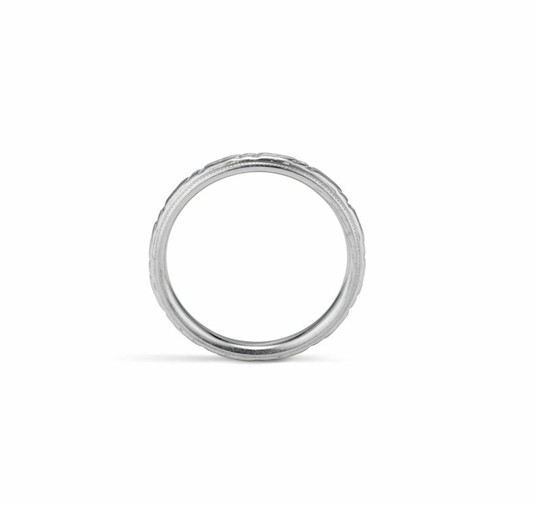 Lohengrin Mid-Century Blossom White Gold Wedding Band, America