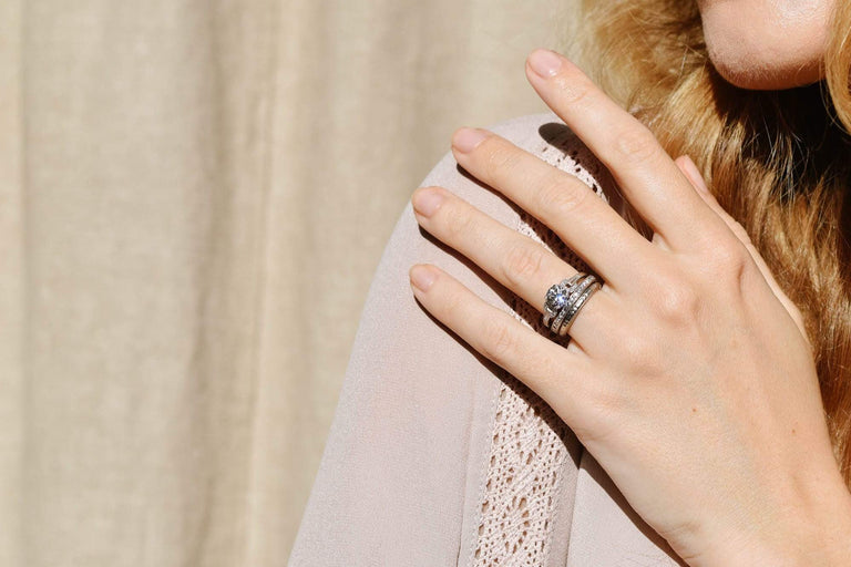 Lohengrin Mid-Century Blossom White Gold Wedding Band, America