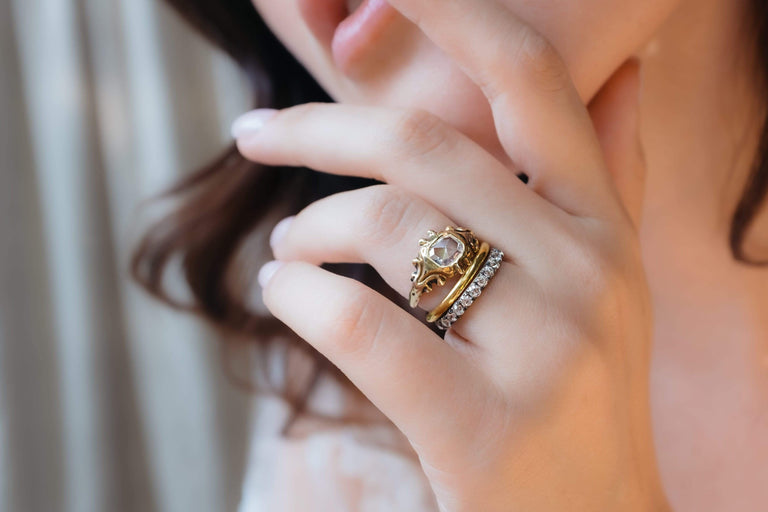 Victorian 1.00 Carat Cushion Rose Cut Diamond Solitaire Engagement Ring