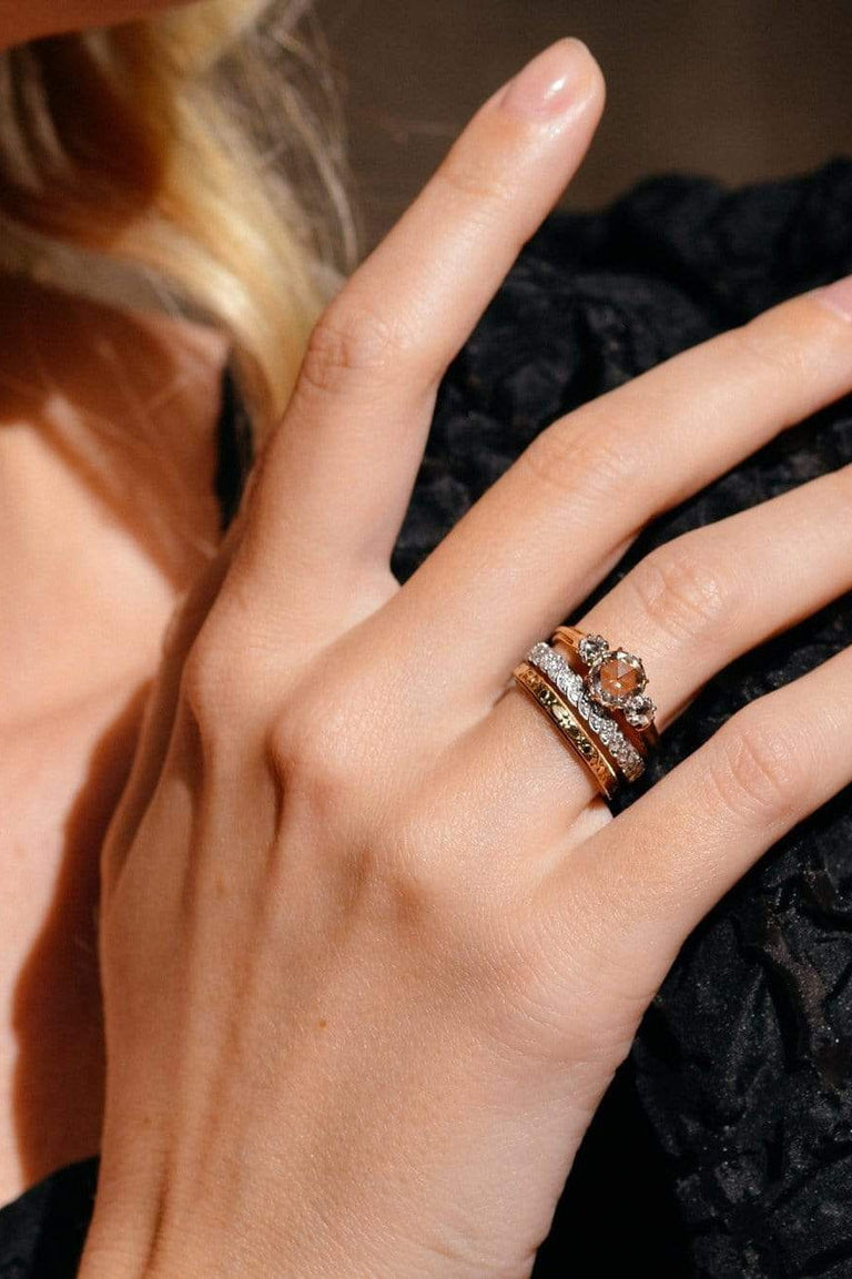 Victorian 1.01 Carat Rose Cut Diamond Three Stone Engagement Ring