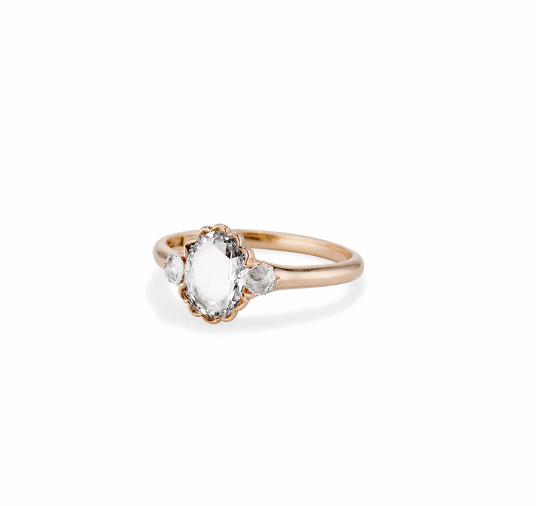 Victorian 1.15 Carat Oval Rose-Cut Diamond Engagement Ring