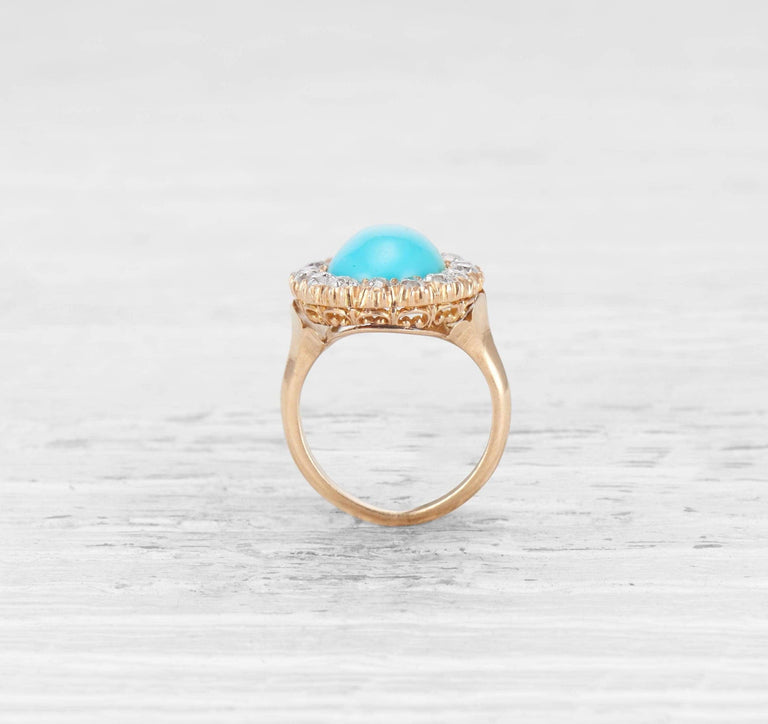 VICTORIAN TURQUOISE AND DIAMOND RING