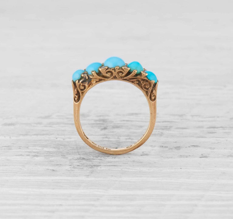 Victorian Turquoise Half Hoop Band