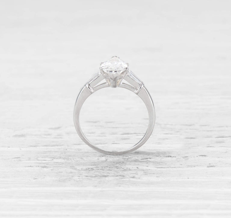 VINTAGE 1.98 CARAT MARQUISE-CUT DIAMOND ENGAGEMENT RING