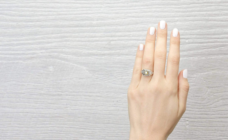 Vintage Art Deco Yellow Diamond Ring